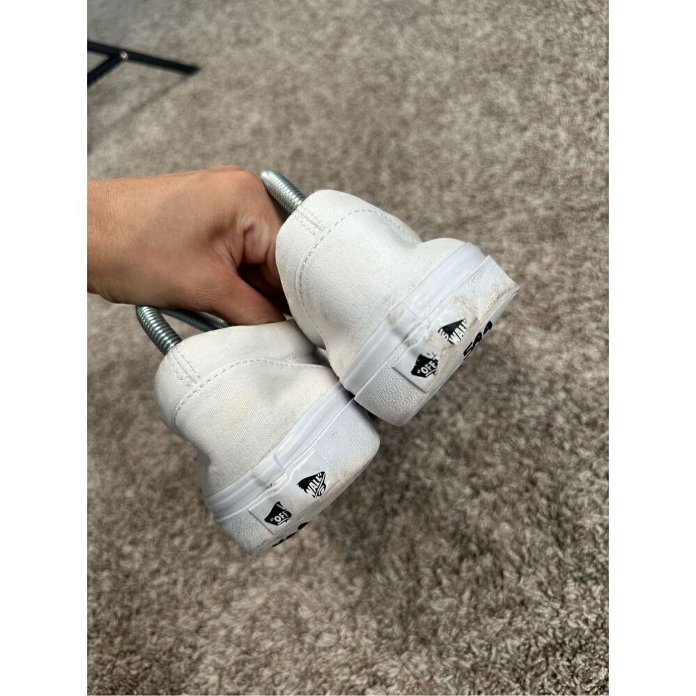vans white slip on sneakers cavas flat shoes skate unisex women’s 10 men’s 8.5 - Picture 7 of 11